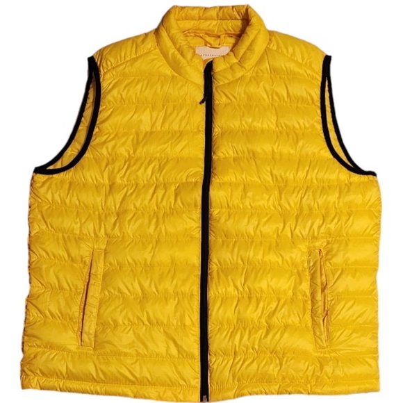 Aeropostale Bright Neon Yellow Puffer Vest 2 Pockets Unisex Size XL Pre-owned - Picture 1 of 8
